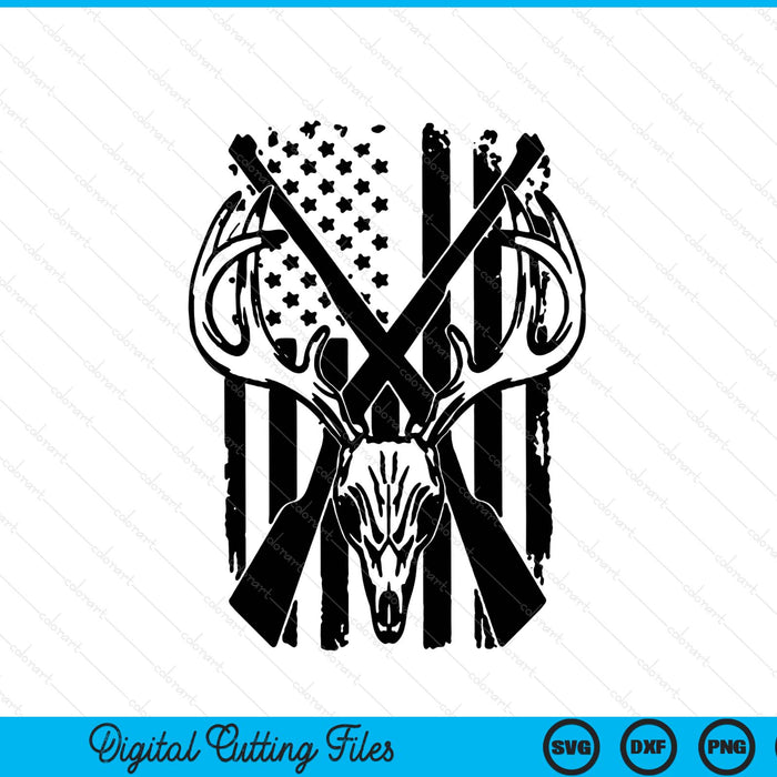 Bandera americana caza de ciervos SVG PNG archivos de corte digital 