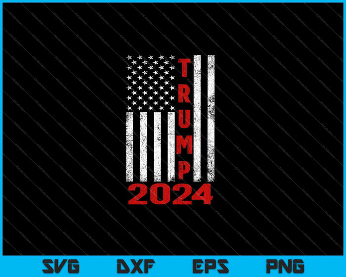 Amerikaanse vlag ontwerp Trump 2024 SVG PNG snijden afdrukbare bestanden