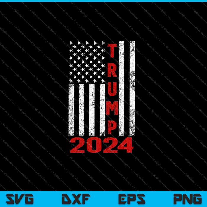 Amerikaanse vlag ontwerp Trump 2024 SVG PNG snijden afdrukbare bestanden