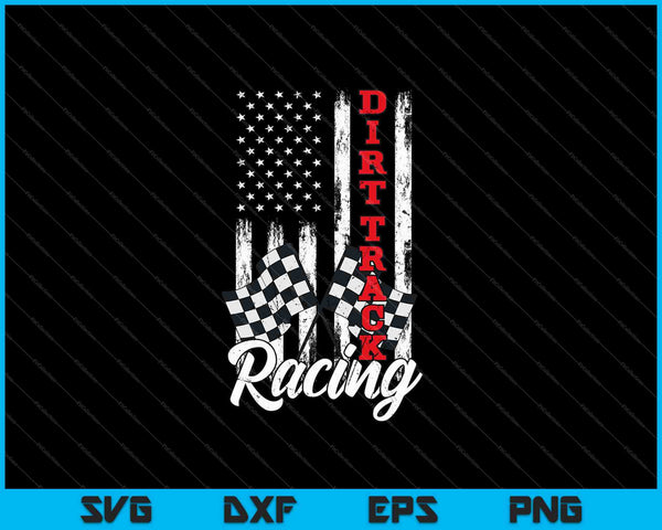 Bandera americana Dirt Track Racing Car SVG PNG Cortar archivos imprimibles