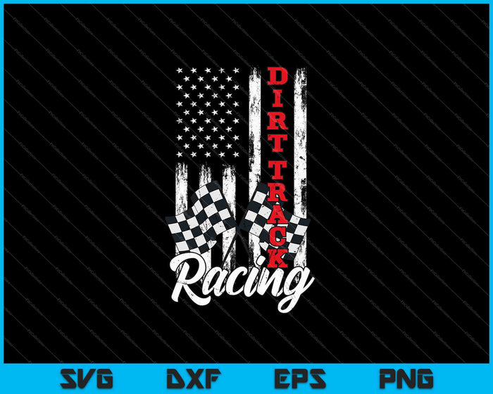 Amerikaanse vlag Dirt Track racewagen SVG PNG snijden afdrukbare bestanden