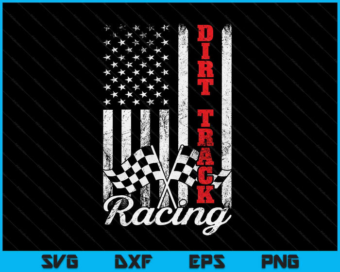 Bandera americana Dirt Track Racing Car Bike Driver Racer SVG PNG Cortar archivos imprimibles