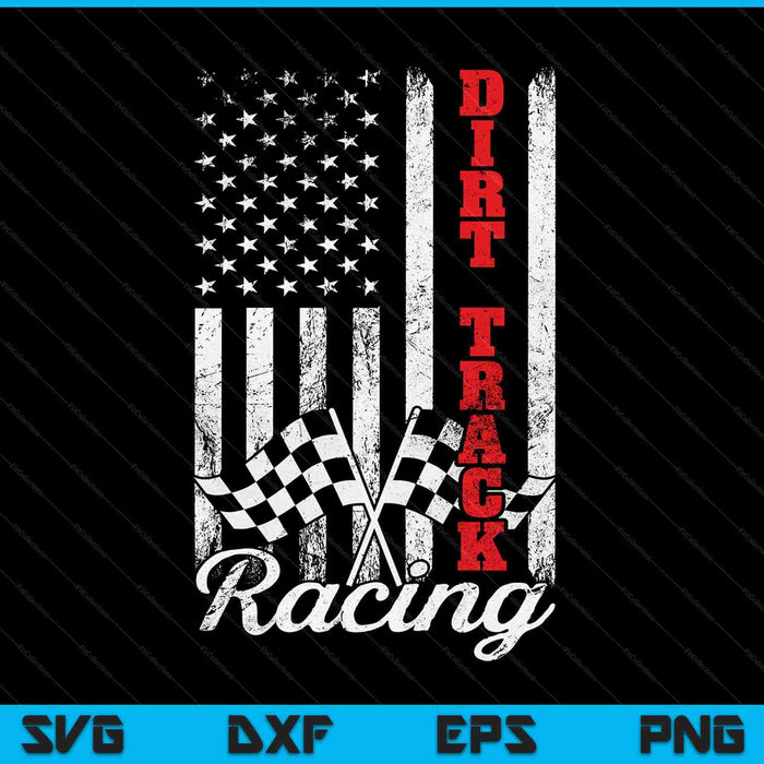 Amerikaanse vlag Dirt Track Racing Car Bike Driver Racer SVG PNG Snijden afdrukbare bestanden