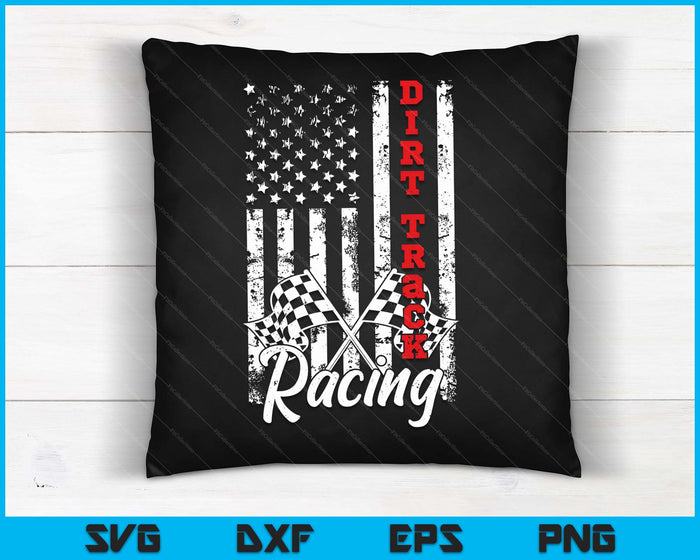 Amerikaanse vlag Dirt Track Racing Car Bike Driver Racer Gift SVG PNG digitale snijbestanden