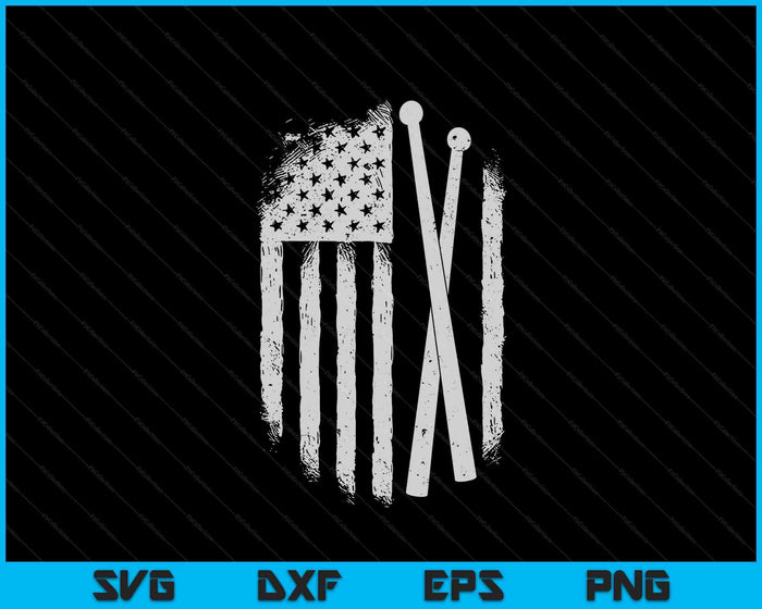 American Flag Drumsticks USA Drummers Vintage Drum Sticks SVG PNG Digital Printable Files