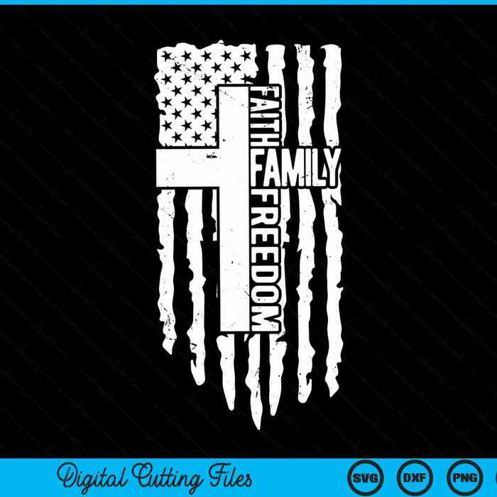 American flag faith family freedom Christian SVG PNG cut file for Cricut