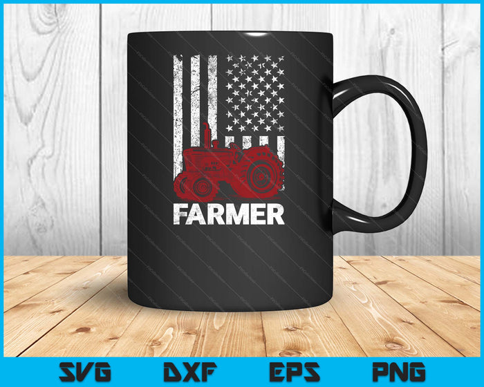 American Flag Farm Tractors Vintage Patriotic Farming Farmer SVG PNG Digital Printable Files