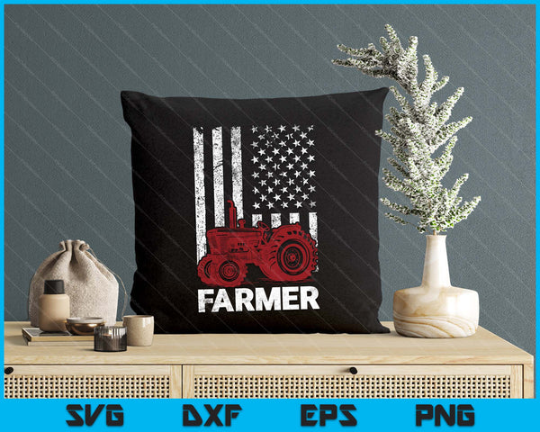 American Flag Farm Tractors Vintage Patriotic Farming Farmer SVG PNG Digital Printable Files