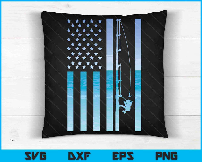 Amerikaanse vlag visvisser visser bas visserij VS SVG PNG digitale afdrukbare bestanden