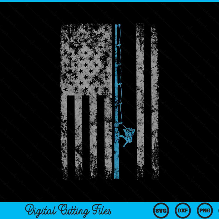 American Flag Fishing Vintage Fisherman SVG PNG Cutting Printable Files