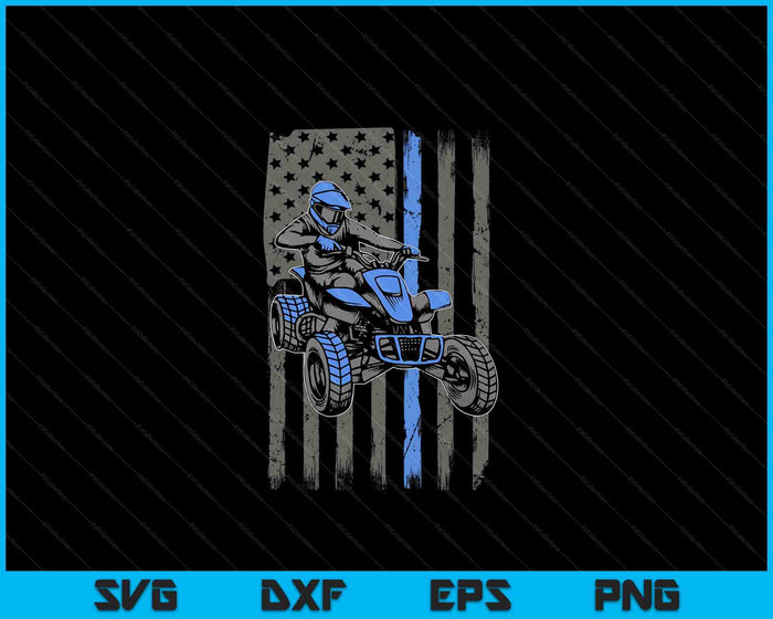 American Flag Four Wheeler Quad Men ATV Riding SVG PNG Digital Cutting Files