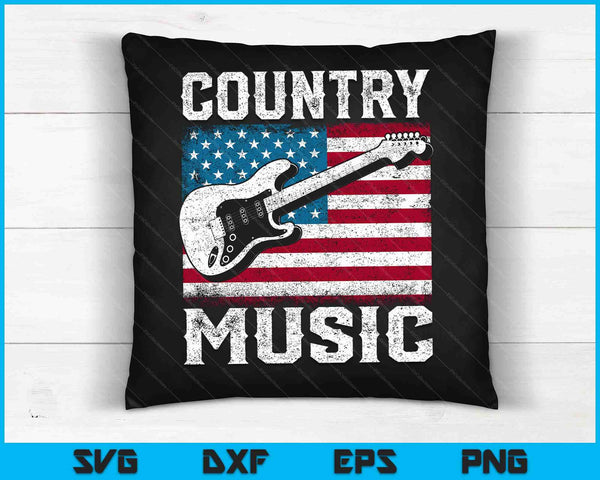 Amerikaanse vlag gitarist grappige country muziekliefhebber SVG PNG digitale snijbestanden