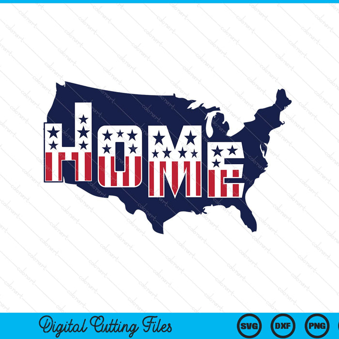 American flag map SVG cut file