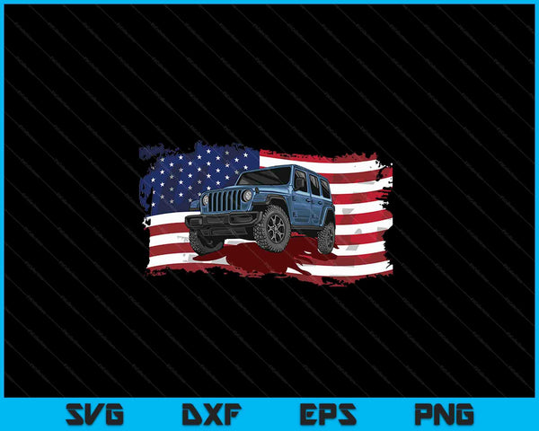 Bandera Americana Off Roading SVG PNG Cortando Archivos Imprimibles
