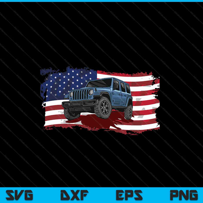 Bandera Americana Off Roading SVG PNG Cortando Archivos Imprimibles