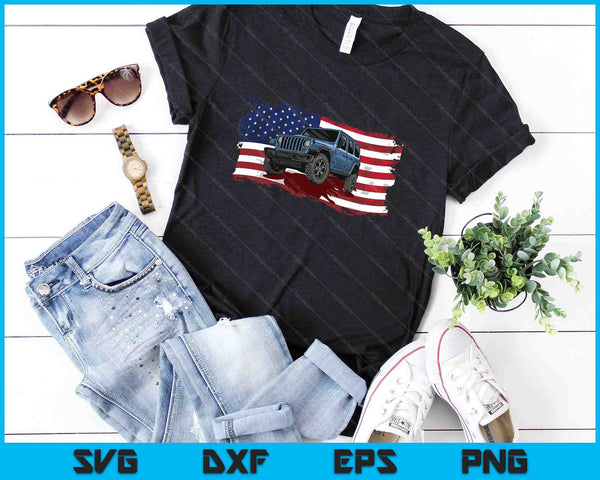 Bandera Americana Off Roading SVG PNG Cortando Archivos Imprimibles - on a t-shirt