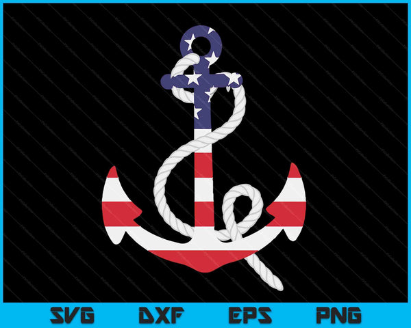 American Flag Patriotic Anchor Memorial Day 4th Of July SVG PNG Digital Cutting Files