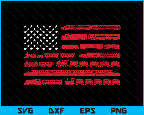 American Flag Railroad Train Conductor SVG PNG Cutting Printable Files