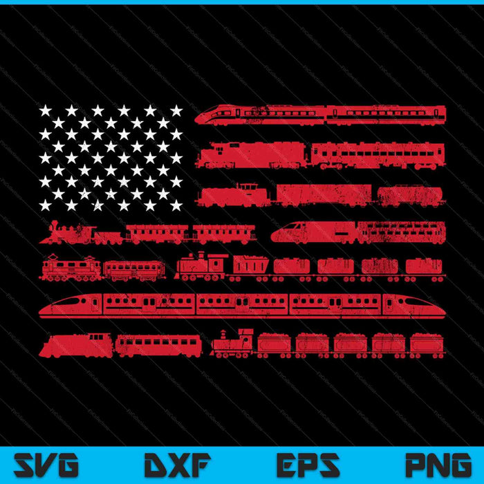 American Flag Railroad Train Conductor SVG PNG Cutting Printable Files