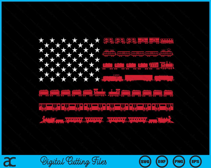 American Flag Railroad Train Conductor SVG PNG Digital Cutting Files