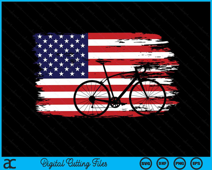 American Flag Road Biking Cycling Bicycle Cycling SVG PNG Digital Cutting Files