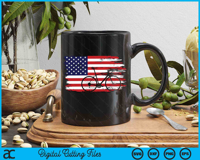 American Flag Road Biking Cycling Bicycle Cycling SVG PNG Digital Cutting Files