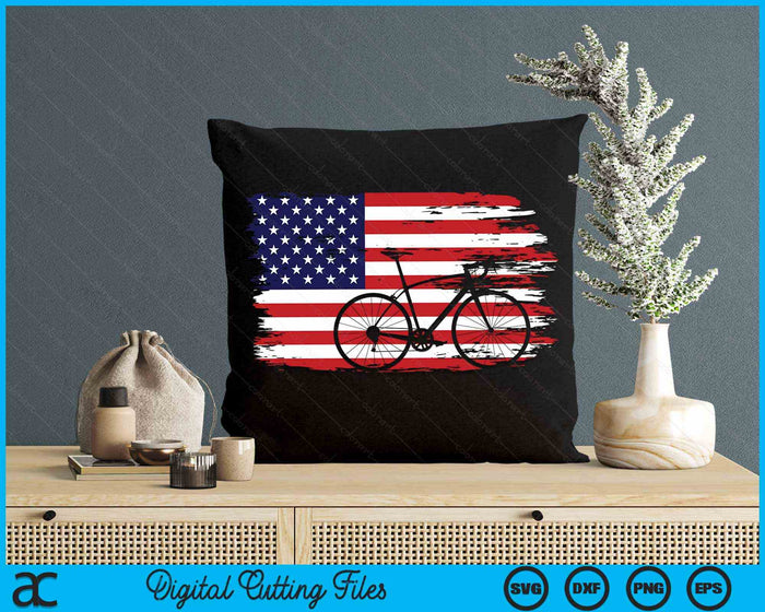 American Flag Road Biking Cycling Bicycle Cycling SVG PNG Digital Cutting Files