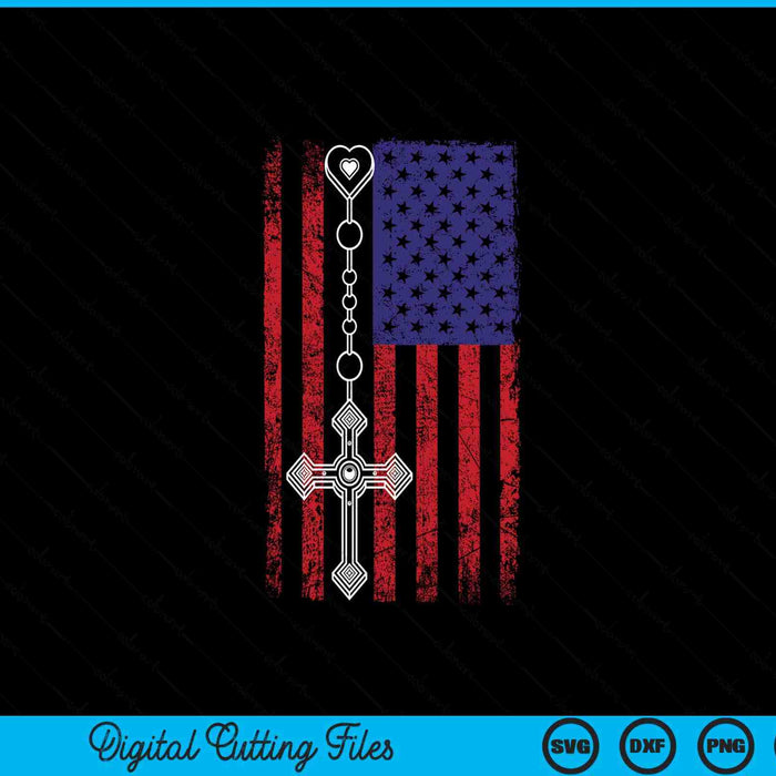 American Flag Rosary Catholic SVG PNG Digital Printable Files