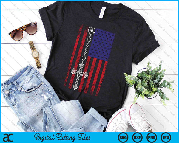 American Flag Rosary Catholic SVG PNG Digital Printable Files