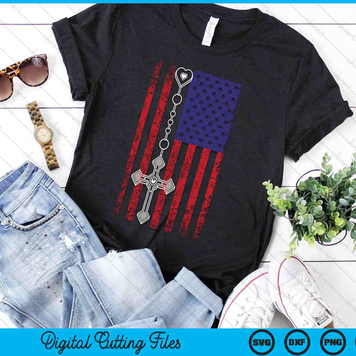 American Flag Rosary Catholic SVG PNG Digital Printable Files