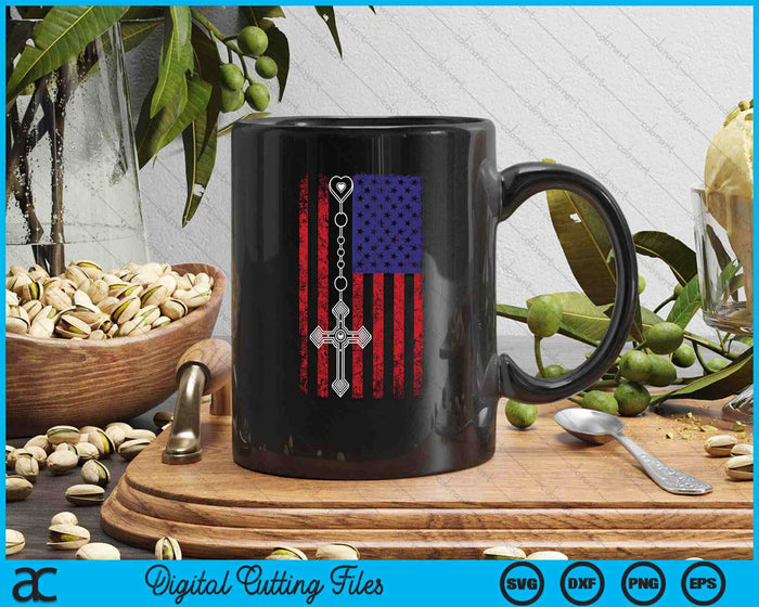 American Flag Rosary Catholic SVG PNG Digital Printable Files