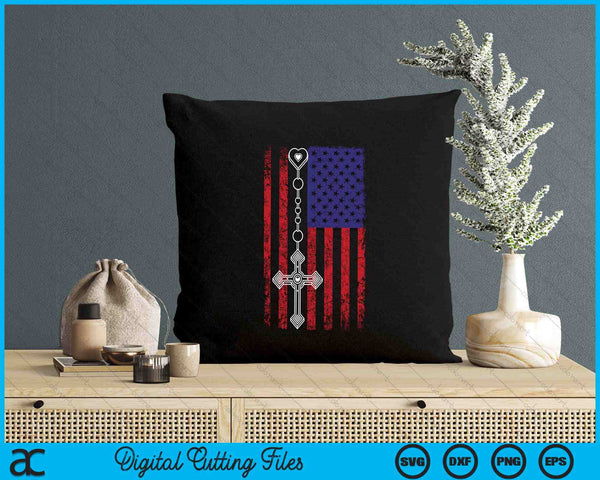 American Flag Rosary Catholic SVG PNG Digital Printable Files