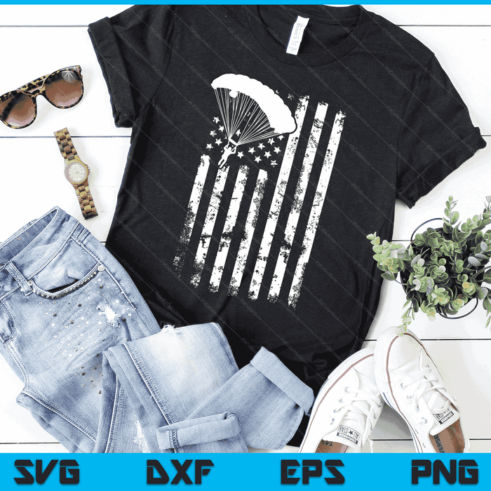American Flag Skydiving Clothing Vintage Skydiving SVG PNG Digital Cutting Files