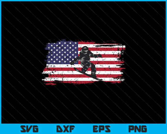 Amerikaanse vlag Snowboard kleding Snowboarden Snowboard SVG PNG digitale snijbestanden