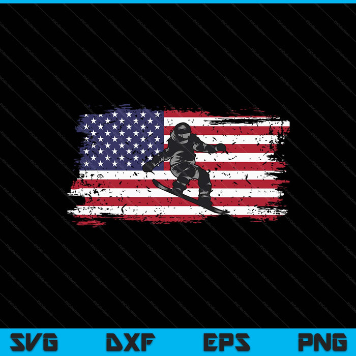 American Flag Snowboard Apparel Snowboarding Snowboard SVG PNG Digital Cutting Files