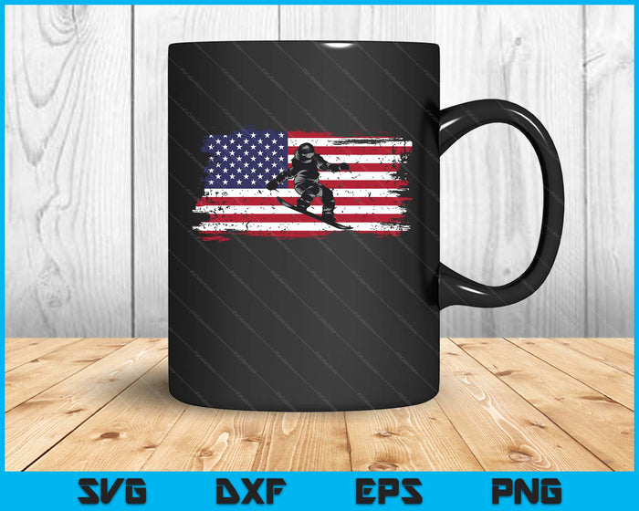 American Flag Snowboard Apparel Snowboarding Snowboard SVG PNG Digital Cutting Files