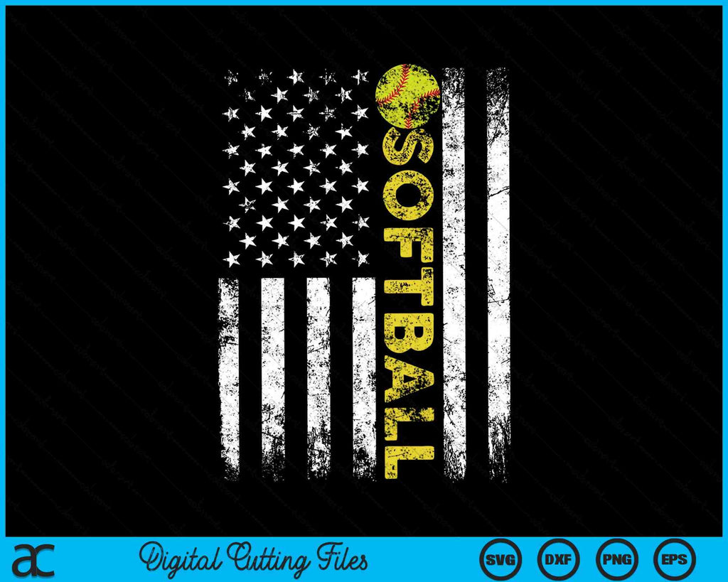 American Flag Softball Team SVG PNG Digital Cutting Files – creativeusarts