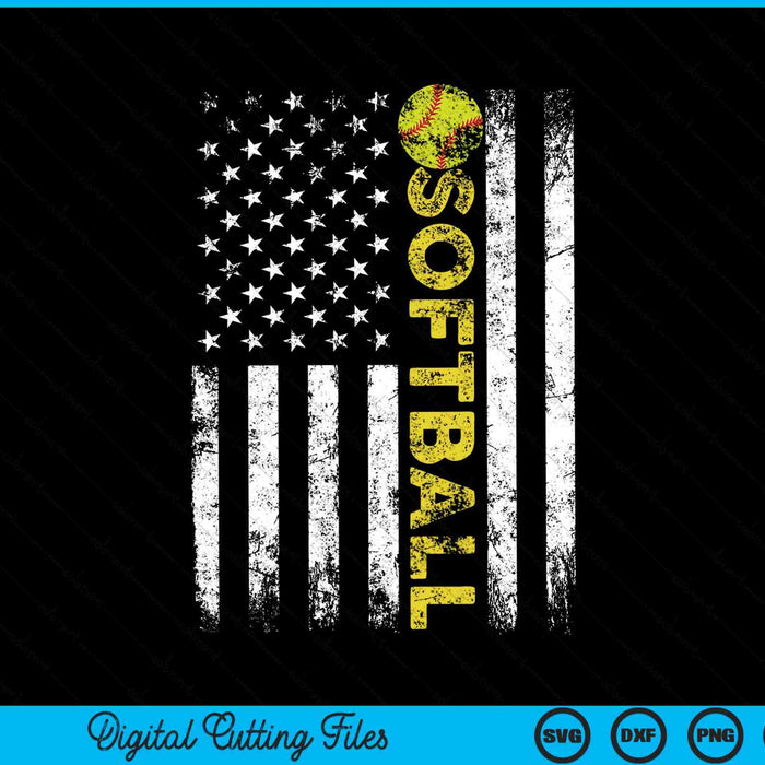 American Flag Softball Team SVG PNG Digital Cutting Files