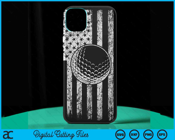 American Flag Sport Fan Golf Game Design Gifts Phone Case SVG PNG Digital Cutting Files