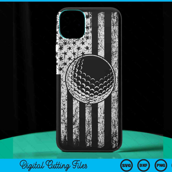 American Flag Sport Fan Golf Game Design Gifts Phone Case SVG PNG Digital Cutting Files