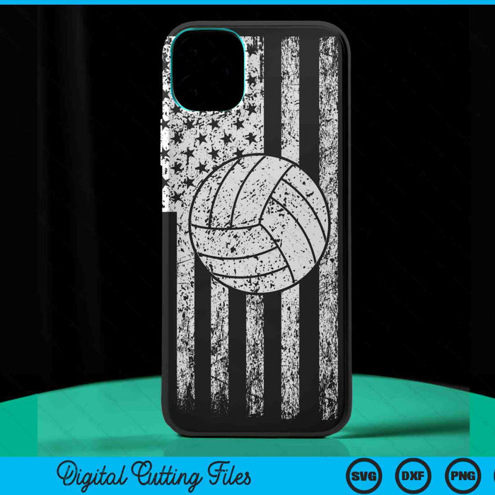 American Flag Sport Fan Volleyball Game Design Gifts Phone Case SVG PNG Digital Cutting Files