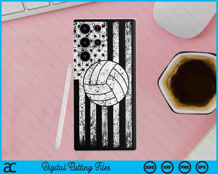 American Flag Sport Fan Volleyball Game Design Gifts Phone Case SVG PNG Digital Cutting Files