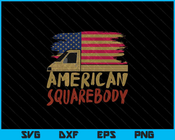 American flag square body SVG cut file