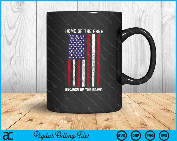 American Flag Veteran For Men Women Kids Home Of The Free SVG PNG Cutting Printable Files