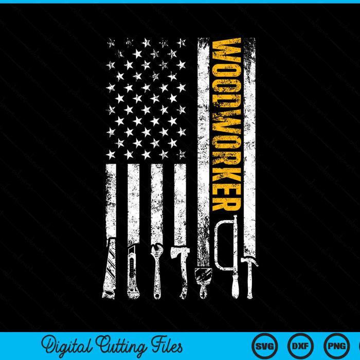 American Flag Woodworker SVG PNG Digital Printable Files