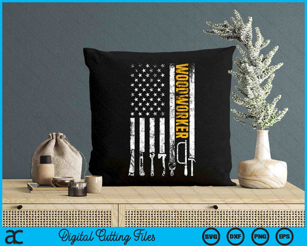 American Flag Woodworker SVG PNG Digital Printable Files