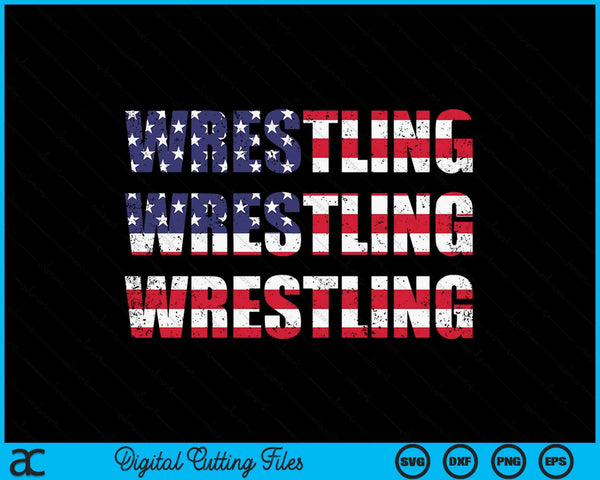 American flag wrestling SVG cut file