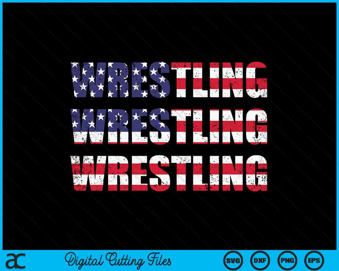 American Flag Wrestling SVG PNG Digital Cutting File