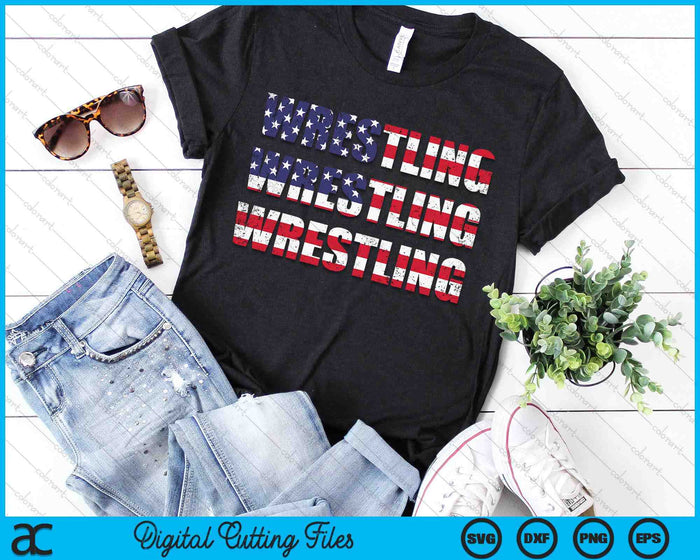 American Flag Wrestling SVG PNG Digital Cutting File