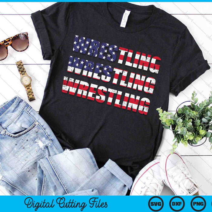 American Flag Wrestling SVG PNG Digital Cutting File